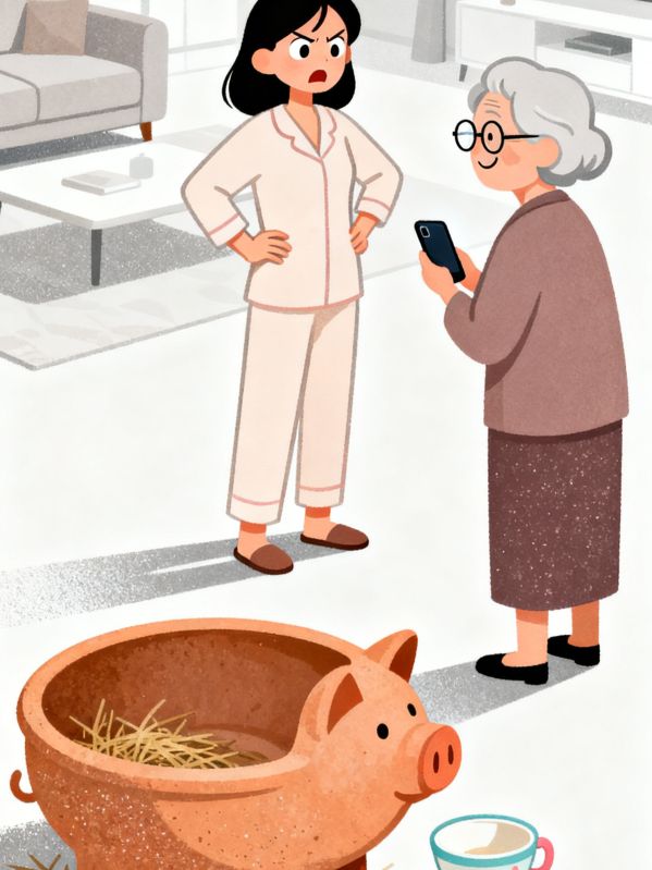 婆婆網購2.5萬的豬食槽給我娃當食碗