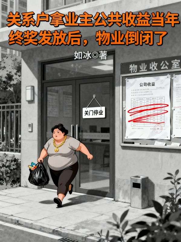 關係戶拿業主公共收益當年終獎發放後，物業倒閉了
