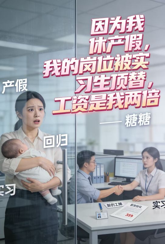 因為我休產假，我的崗位被實習生頂替，工資是我兩倍