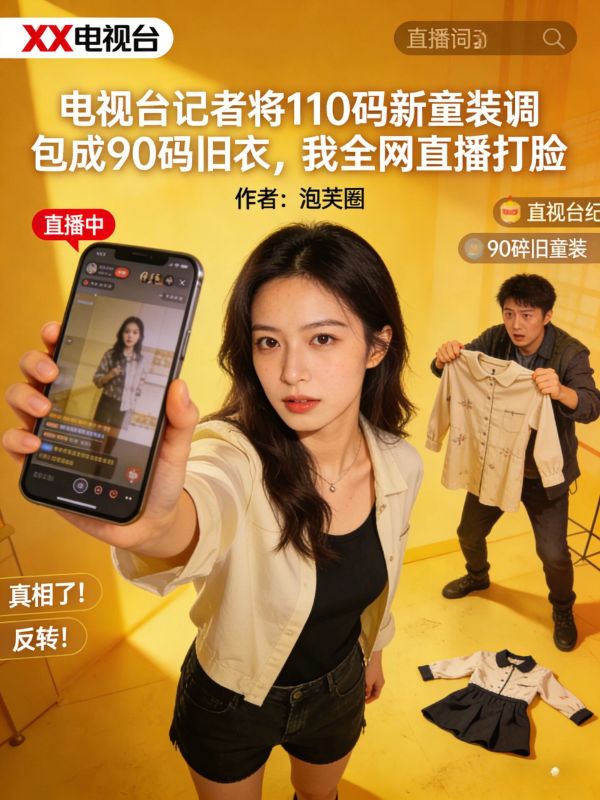 電視台記者將110碼新童裝調包成90碼舊衣，我全網直播打臉