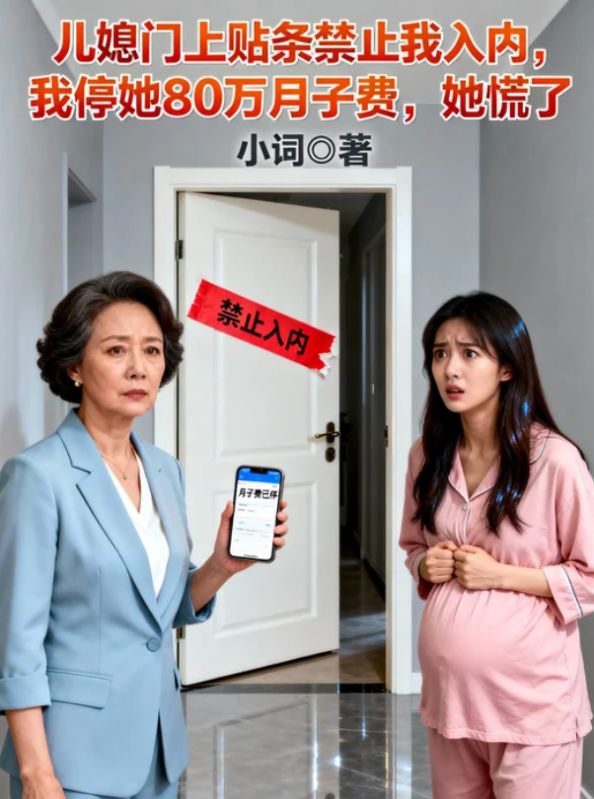 兒媳門上貼條禁止我入內，我停她80萬月子費，她慌了