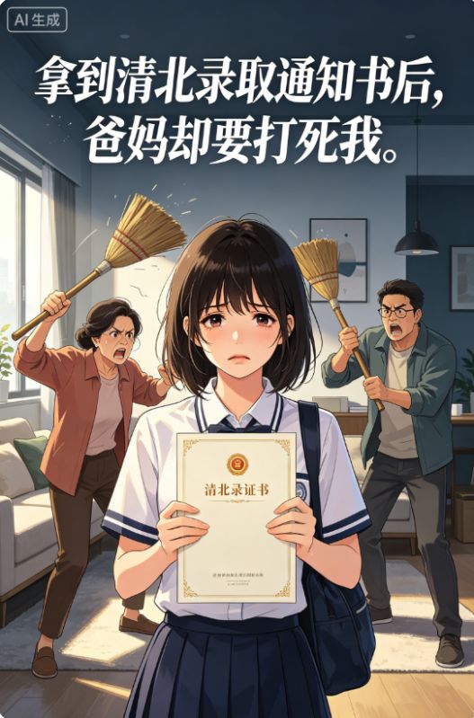 拿到清北錄取通知書後，爸媽卻要打死我。