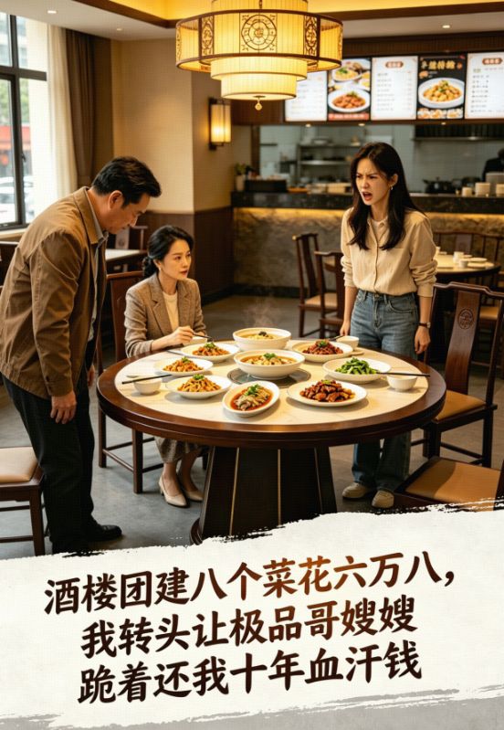 酒樓團建八個菜花六萬八，我轉頭讓極品哥嫂跪著還我十年血汗錢