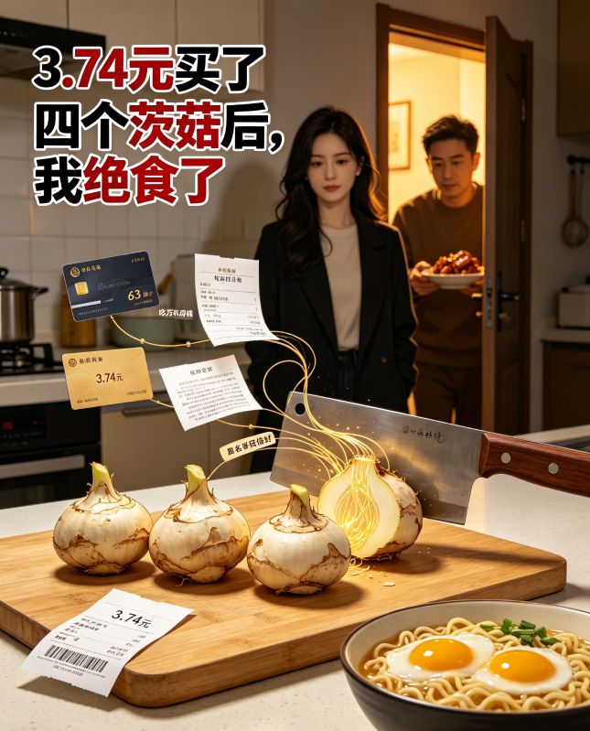 3 .74元買了四個茨菇後，我絕食了
