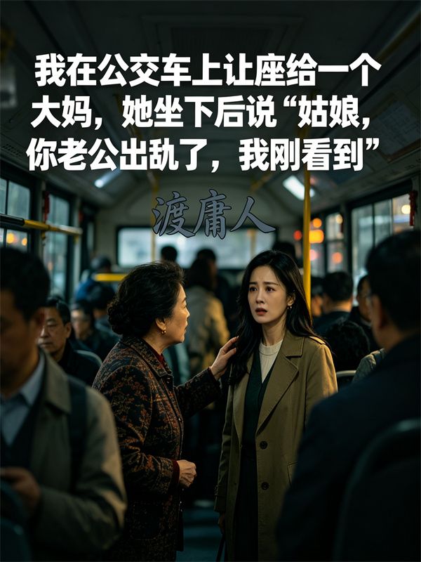 我在公交車上讓座給一個大媽，她坐下後說“姑娘，你老公出軌了，我剛看到”