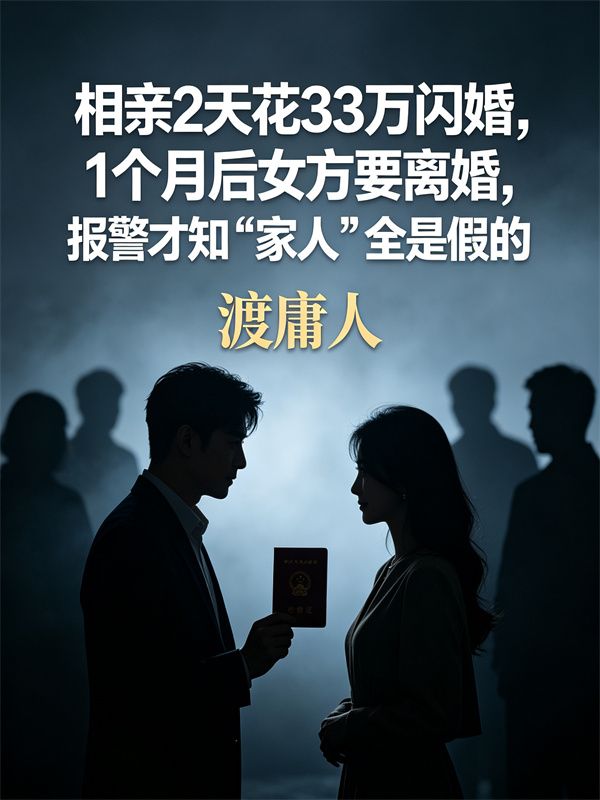 相親2天花33萬閃婚，1個月後女方要離婚，報警才知“家人”全是假的
