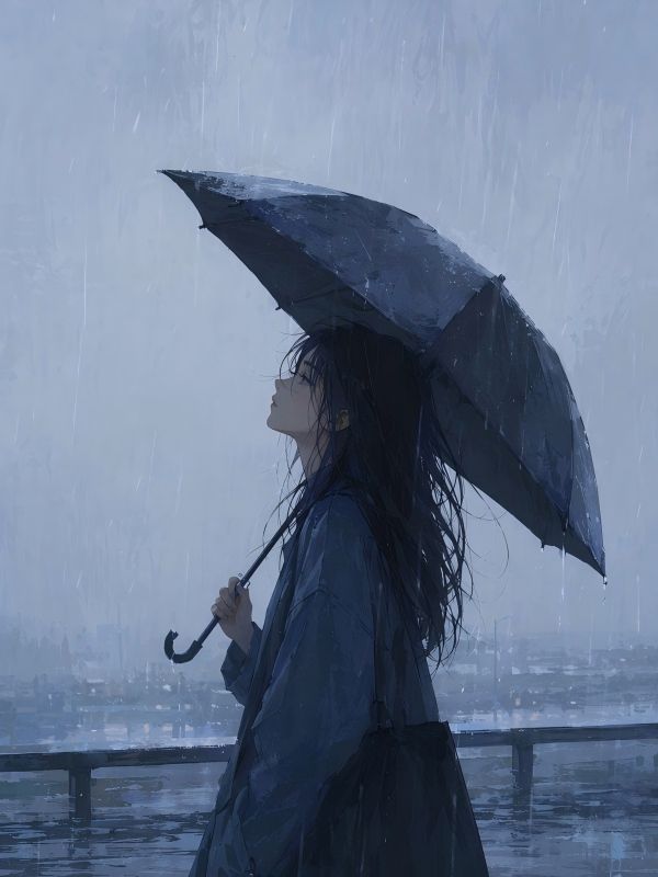其實雨也沒很大，隻是他的傘給了別人