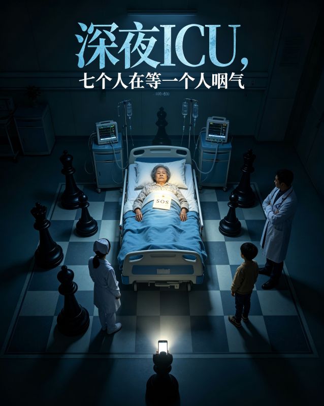 深夜ICU，七個人在等一個人咽氣