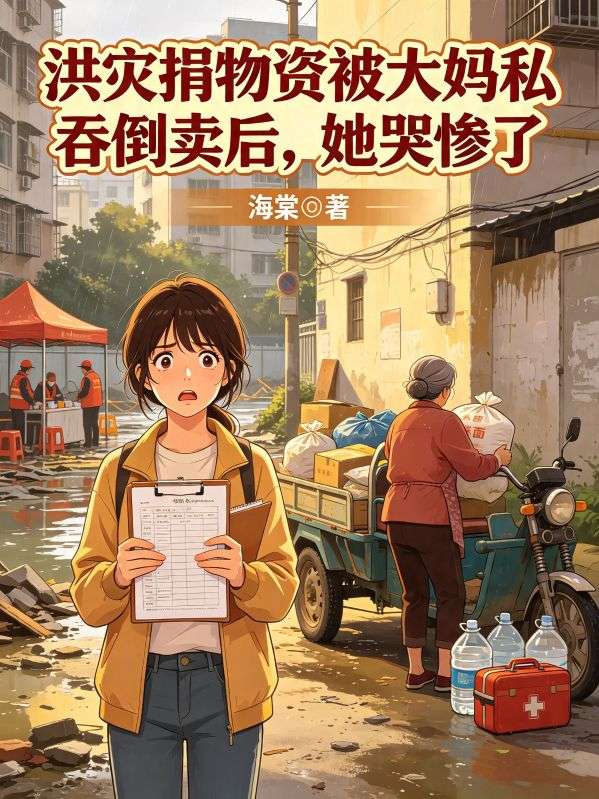 洪災捐物資被大媽私吞倒賣後，她哭慘了