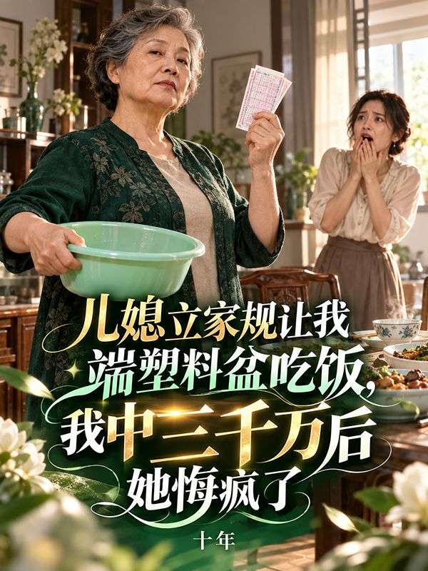 兒媳立家規讓我端塑料盆吃飯，我中三千萬後她悔瘋了