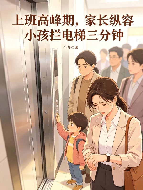 上班高峰期，家長縱容小孩攔電梯三分鐘