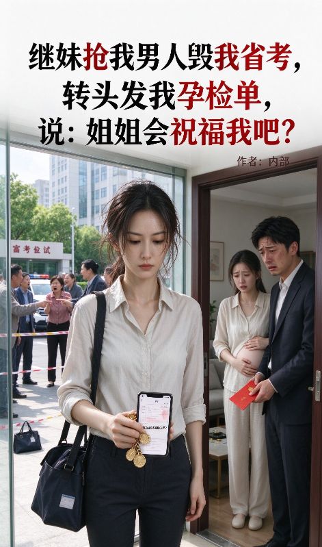 繼妹搶我男人毀我省考，轉頭發我孕檢單，說：姐姐會祝福我吧？